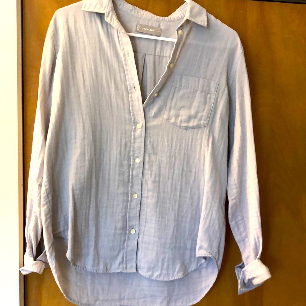 Everlane Double Gauze Shirt - light blue